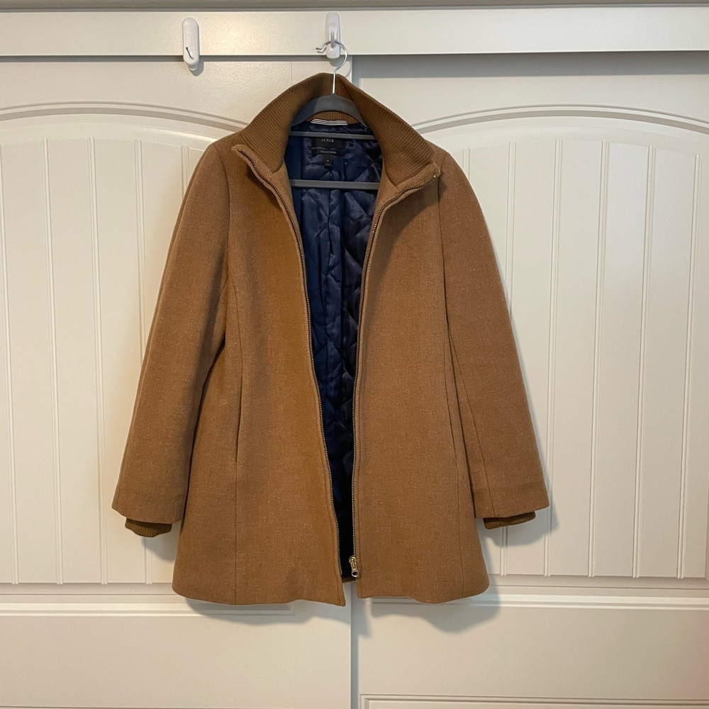 J. Crew Lodge coat Italian wool winter jacket full zip size 10 - Picture 4 of 13